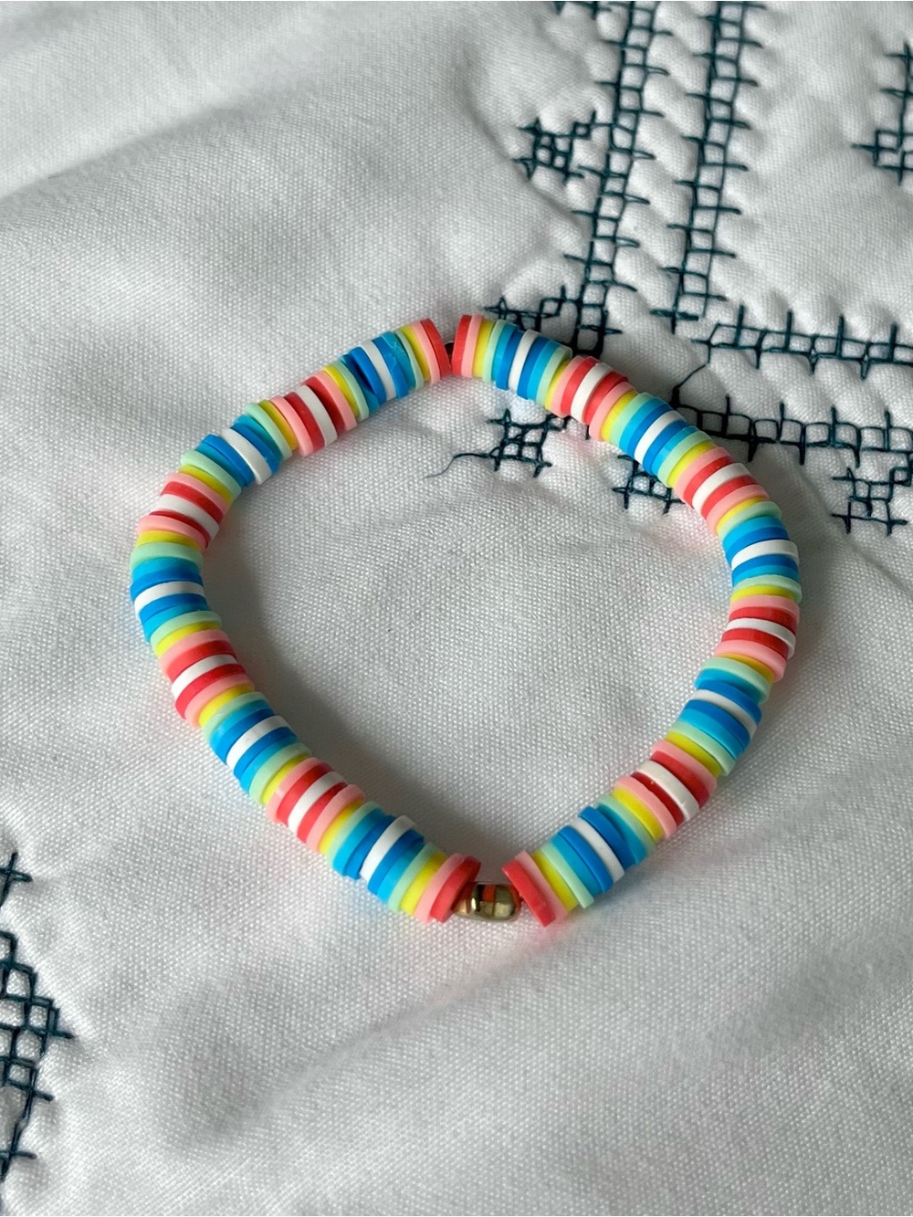 Kids Multicolor Rainbow Bead Stretch Bracelet